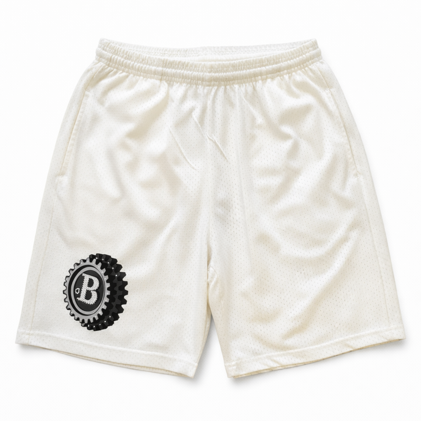 CREAM MESH BRILLIANAIRE SHORTS